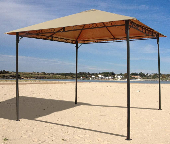 QUICK STAR Set Ersatzdach und 2 Seitenteile für Garten Pavillon 3x3m Sand Antik Pavillondach Ersatzb