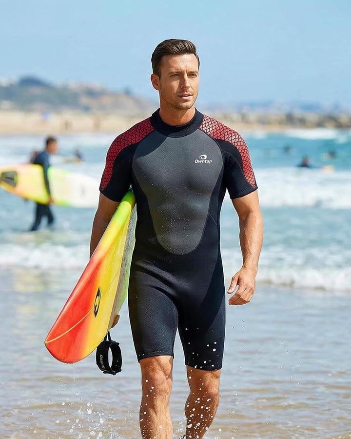Owntop Neoprenanzug kurz Herren &amp; Damen, 3/2 mm Neopren Wetsuit für Tauchen, Surfen, Schwimmen und K