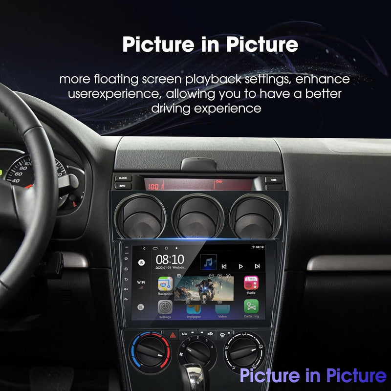 EZoneTronics Android 10.1 Autoradio Stereo für Mazda 6 Atenza 2002-2008 9-Zoll-Touchscreen High Defi