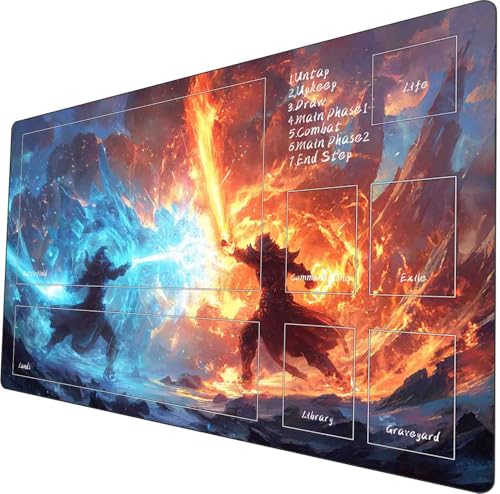 TCG MTG Spielmatte 24 × 14 - Premium-Spielmatte mit genähtem Rand mit glatter Stoffoberfläche und ru