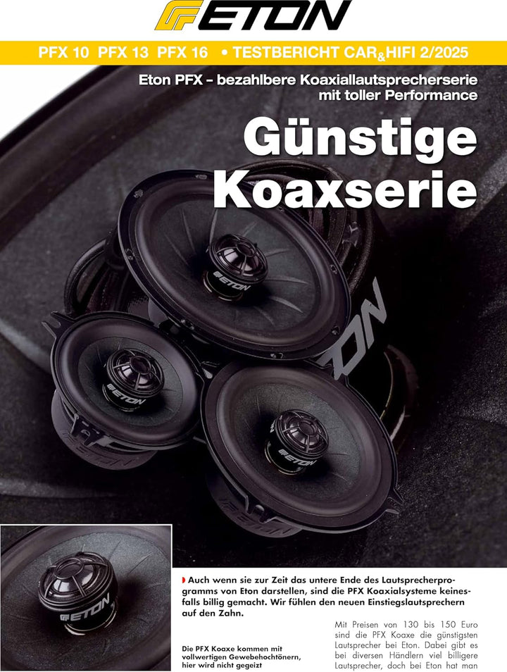 ETON PFX 13 – Klangstarkes 13 cm / 5“ Koaxial System, Auto Lautsprecher für Front oder Heck, Soundsy