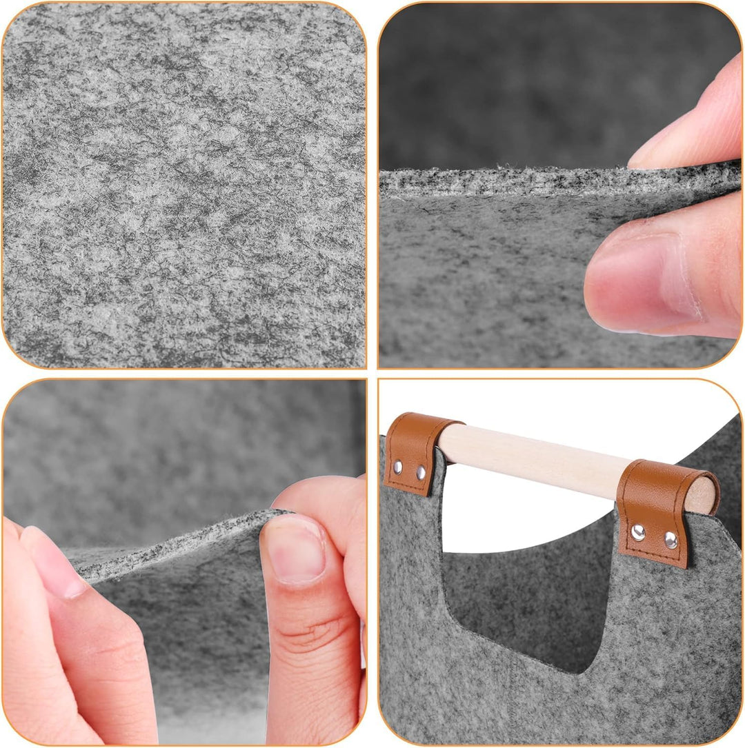 XL Faltbarer Holzkorb für kaminholz Extra dicker Filz und verstärkter Griff | Kaminholzkorb für Eink