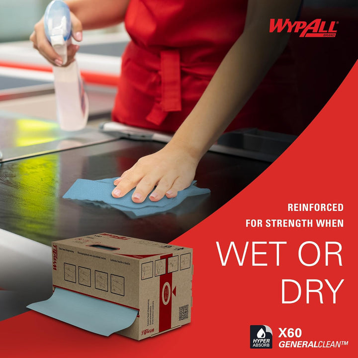WypAll X60 General Clean Multi-Task Reinigungstücher 8250 – 2-in-1 Midi-Rollenreinigungssystem – 1 b