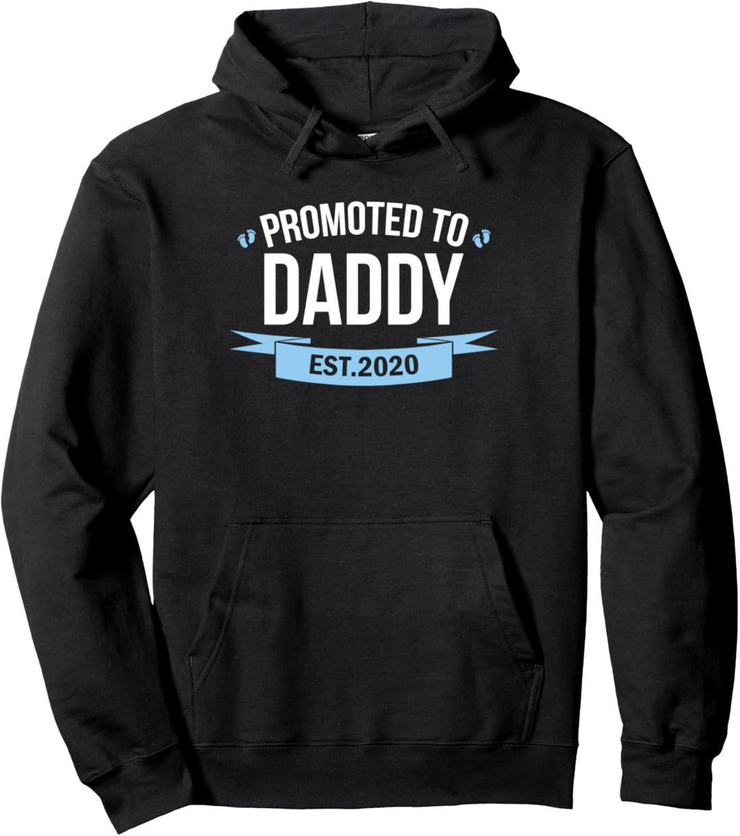 Promoted To Daddy Est 2020 Men Parent New Dad Baby Boy Gift Pullover Hoodie