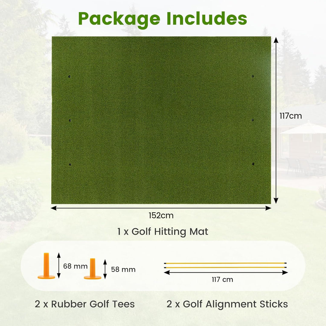 LIFEZEAL Golf Übungsmatte, Abschlagmatte Golf mit 6 Abschlagpositionen, Outdoor Sports Golf Training