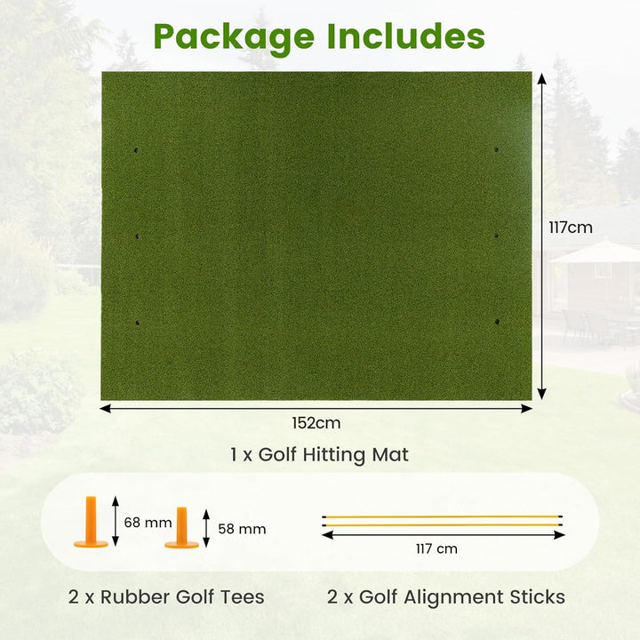 LIFEZEAL Golf Übungsmatte, Abschlagmatte Golf mit 6 Abschlagpositionen, Outdoor Sports Golf Training