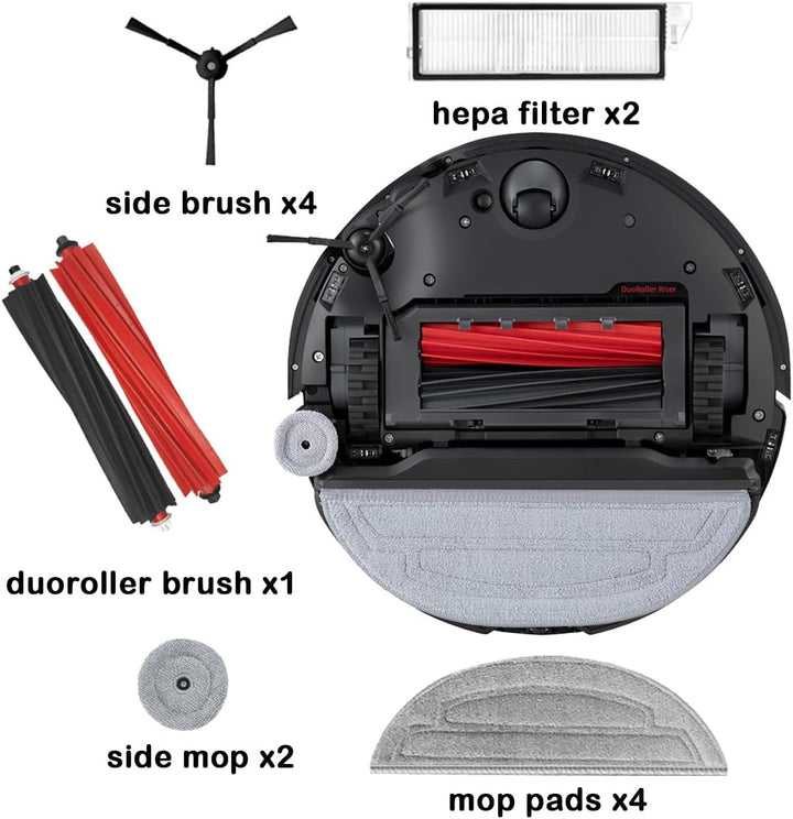 Ersatzteile für Roborock S8 MaxV Ultra Saugroboter, Zubehörset mit 2 Gummibürsten, 2 HEPA-Filter, 4