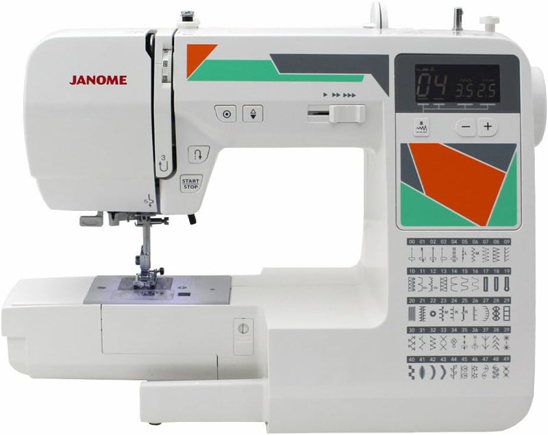 Janome MOD-30 Computerisierte Nähmaschine mit 30 integrierten Nähten, 3 EinSchritt-Knopflöchern, Fal