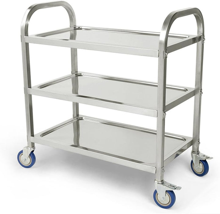 Flyelf 3 Etagen Küchenwagen, Küche Auto Regal Utility/Service Cart Trolley Küche Legen mit Rollen, E