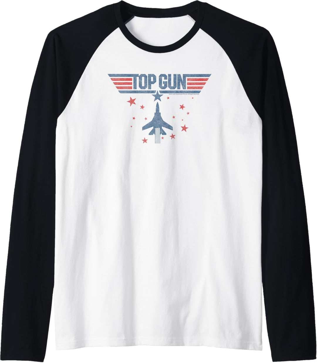 Top Gun Klassisches Sterne Flugzeug Logo Raglan