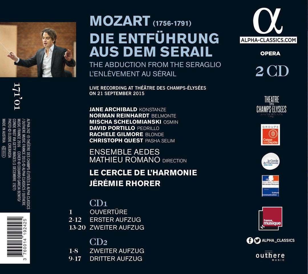 Mozart: Die Entführung aus dem Serail (Live-Aufnahme), Audio-CD