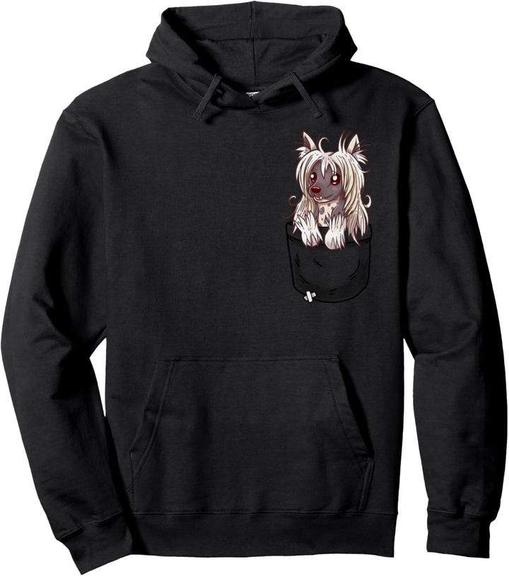Pocket Cute Chinese Crested Dog Pullover Hoodie