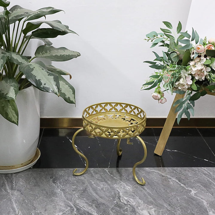 SUMTree Pflanzenständer Golden Pflanzenhocker Blumenständer Blumenhocker Blumentopfhalter Blumentrep