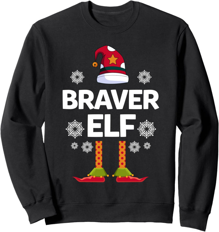 Braver Elf Elfen Familien Weihnachts Outfit Weihnachtself Sweatshirt