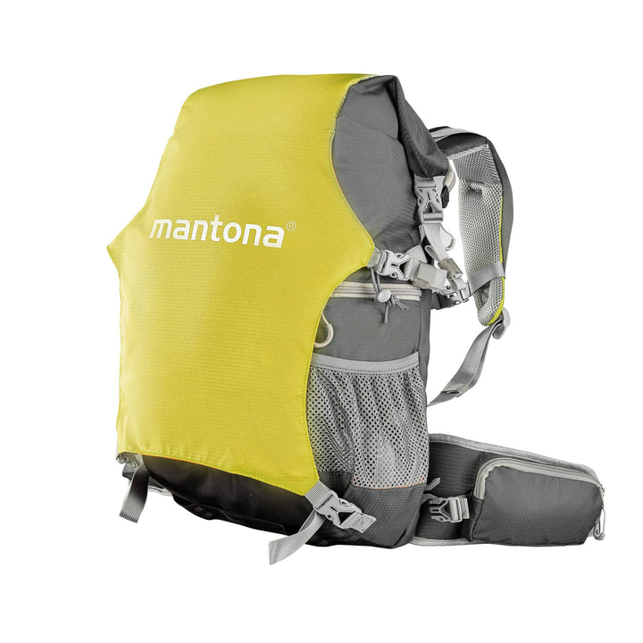 Mantona ElementsPro 30 V2 Outdoor DSLR Kamerarucksack Grün Schnellzugriff Kameratasche mit Regenhüll