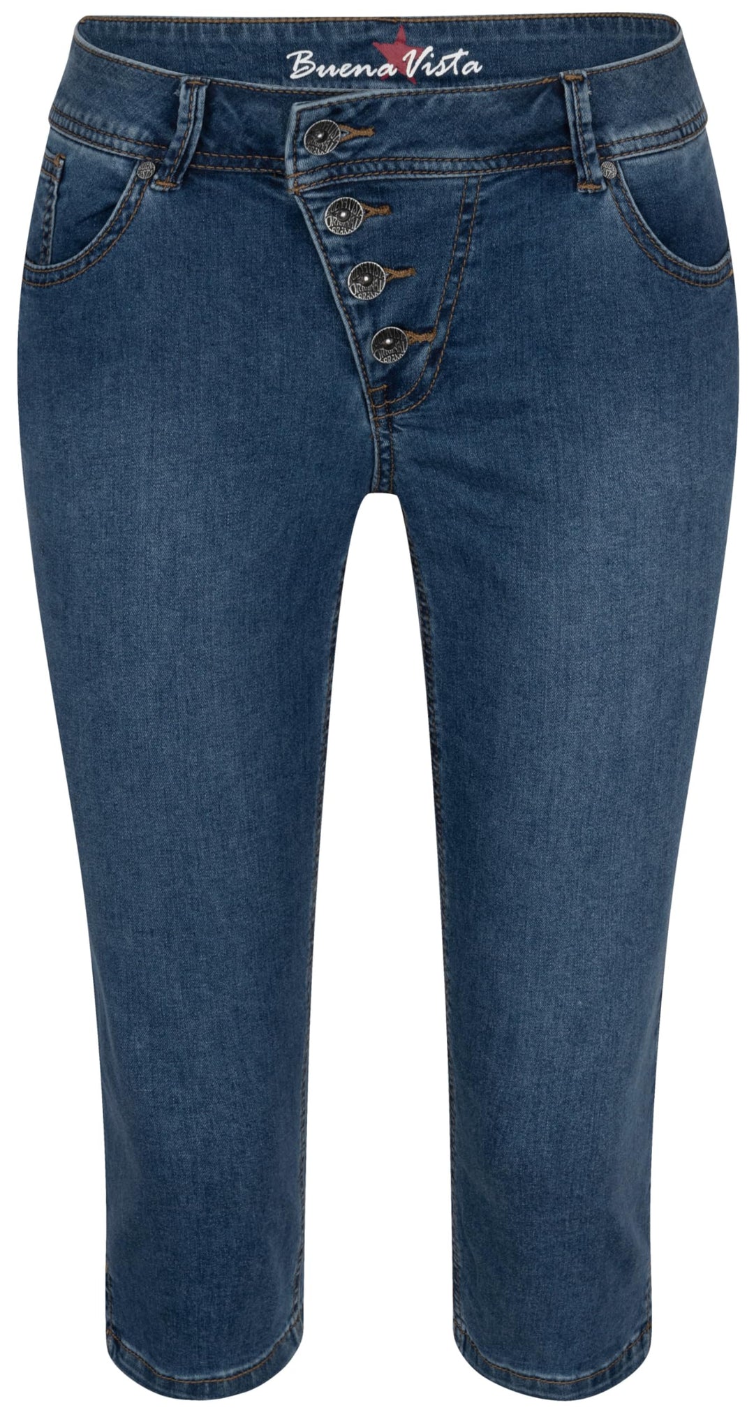 Buena Vista Damen Capri Jeans Malibu S Mid Stone, S Mid Stone