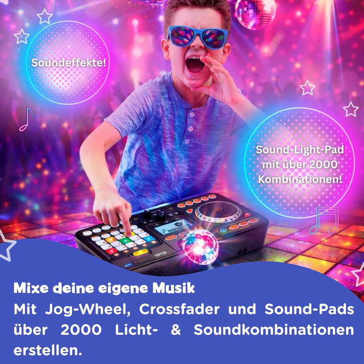 VTech Kidi DJ Mix – 10-in-1 DJ-Mischpult mit Jog-Wheel und vielen Effekten zum Bearbeiten der Musik