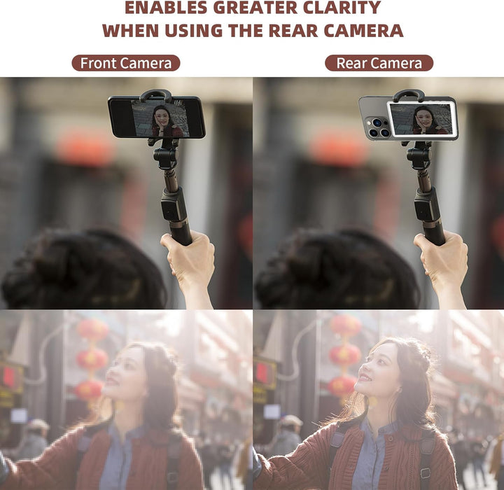 OBEST Telefon Vlog Selfie Monitor Bildschirm, Telefon Rückkamera Selfie Zubehör, Wireless Bluetooth