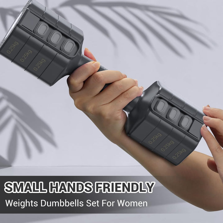 Sportneer Verstellbare Hanteln Frauen Set: Hanteln Set je 1-2,5 kg Gewichte, 4-in-1 Adjustable Hexag