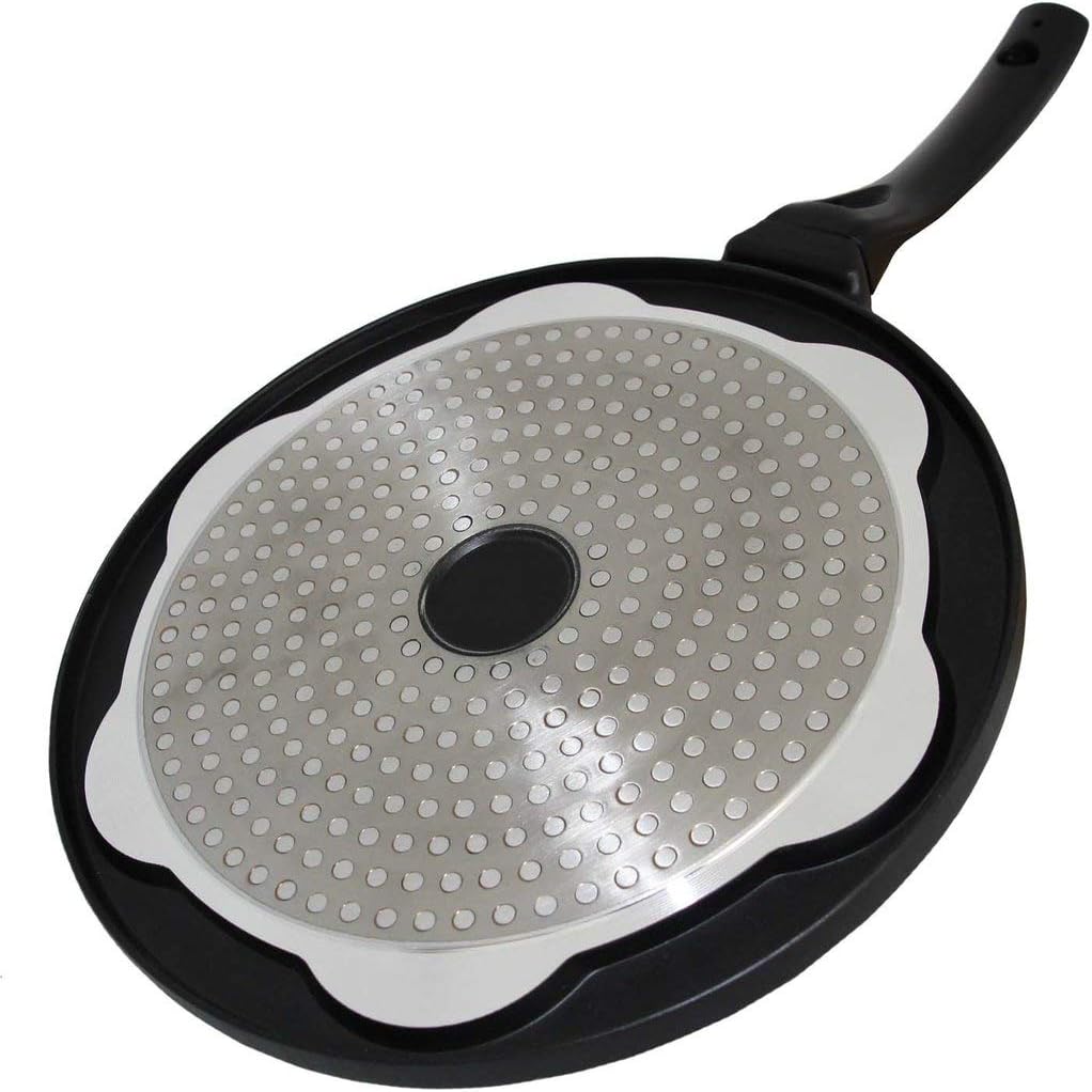 rukauf Pfannkuchen-Pfanne mit Smiley-Gesichtern auch für Crepes 26 cm antihaftbeschichtet Induktion
