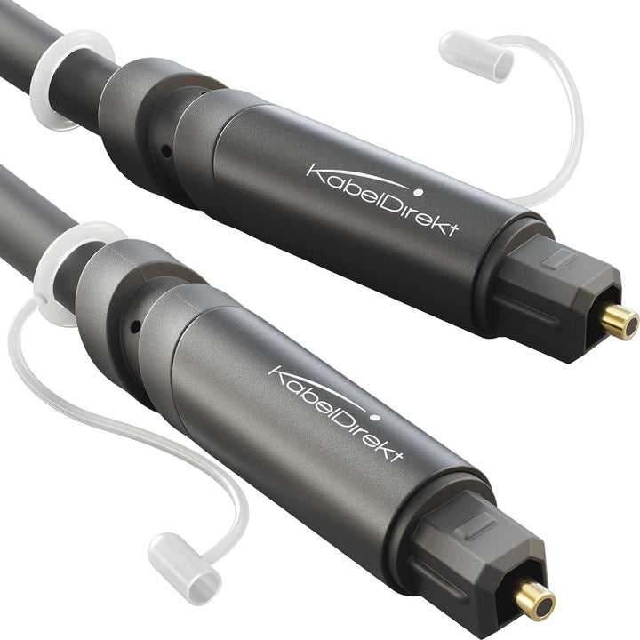 TOSLINK Cable Optisches Audiokabel - 15m - Glasfaserkabel für Soundbars, mit Schutzkappe (Digital S/