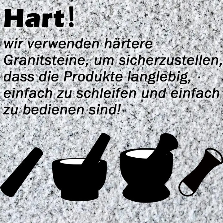 Tianman Ersatzstössel aus Granit, 15 cm lang, unpoliert, Stössel an beiden Enden verwenden (Mörser n
