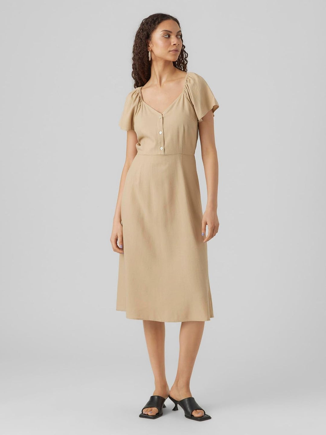 VERO MODA Female Kleid VMMYMILO Midikleid L Irish Cream, L Irish Cream