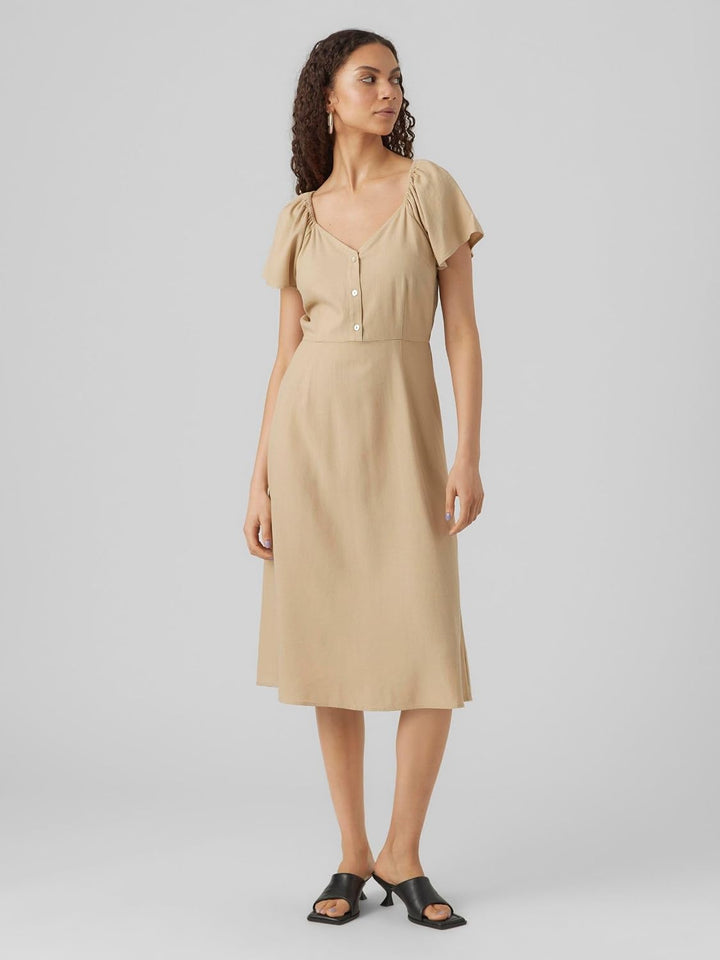 VERO MODA Female Kleid VMMYMILO Midikleid M Irish Cream, M Irish Cream