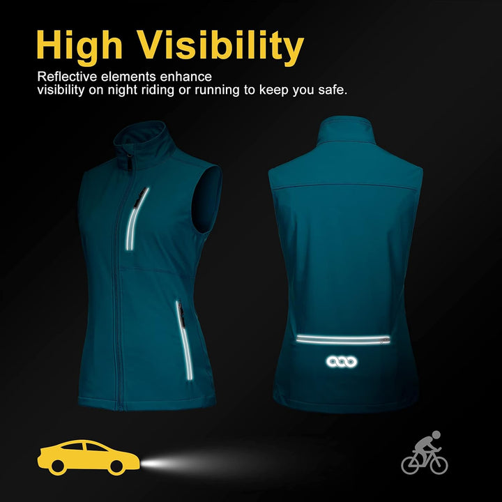 33,000ft Damen Leichte Laufweste Outdoor Softshell Weste Frau Ärmellose Jacke Winddichte Wasserdicht