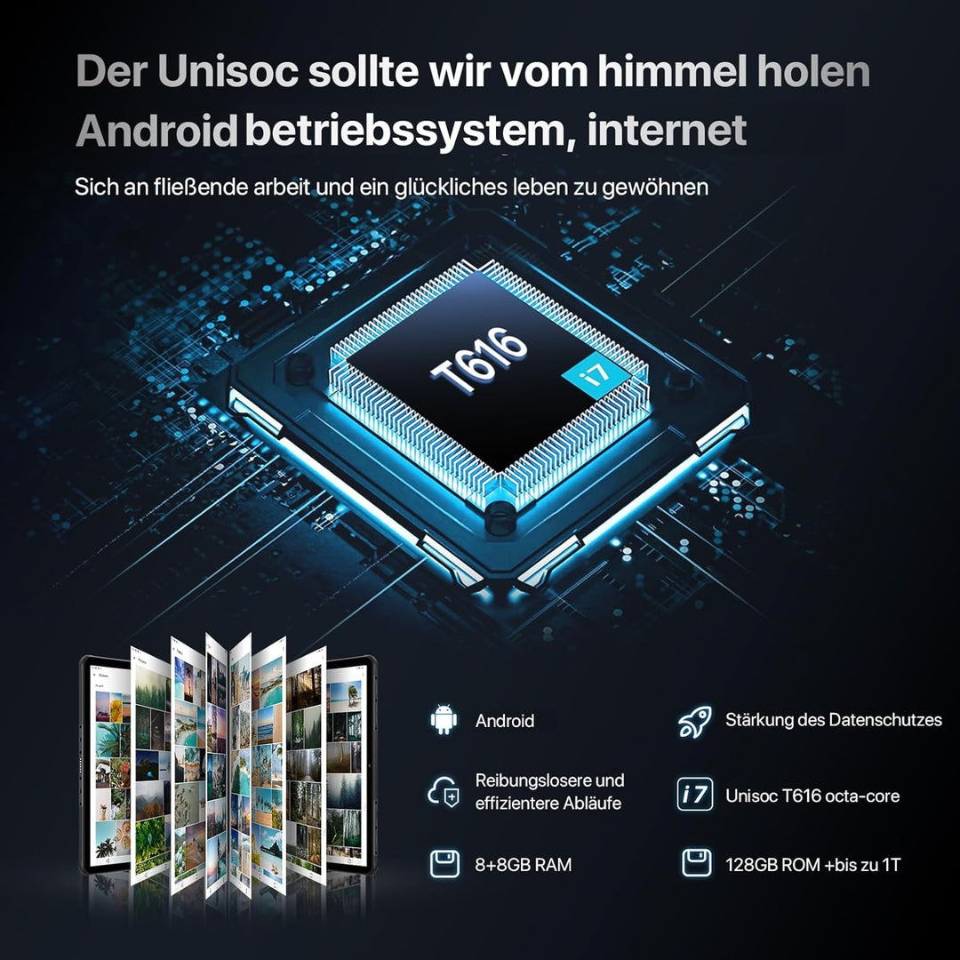 UMIDIGI 2024 Android 13 Tablet 11 Zoll,Active T1 Leichtes Rugged Tablet Wasserdicht,16GB+128GB(TF 1T