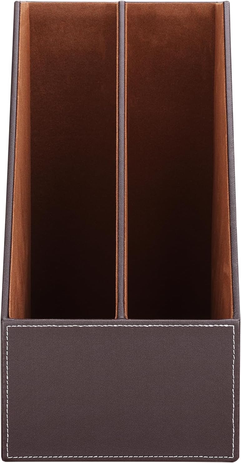KINGFOM A4 Leder Stehsammler 2-slot Braun, 2-slot Braun