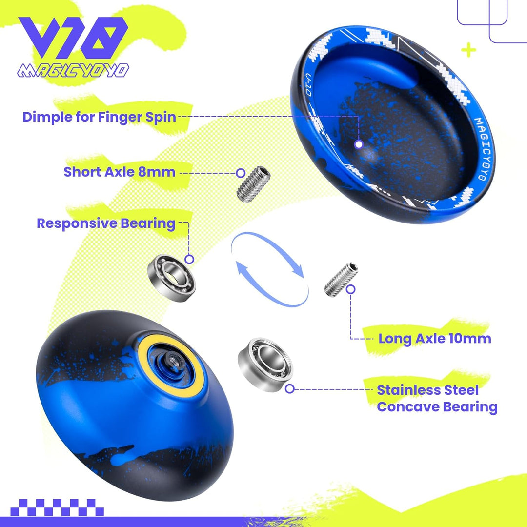 YOSTAR JoJo Profi V10 Plus, JoJo mit Leerlauf und Kugellager, Trick Yoyo für Kinder, Jo-Jo für Respo