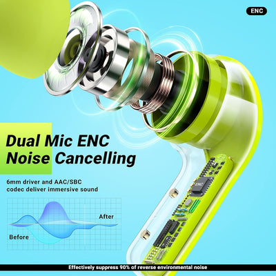 ACEFAST T6 Bluetooth Kopfhörer In Ear, Kopfhoerer Kabellos mit Dual-Mikrofon und KI-Anruf, Komposit-