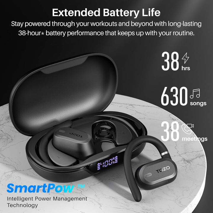 TOZO OpenWear Open Ear Kopfhörer mit bügel,komfortabel Kopfhörer Kabellos Bluetooth 5.3,Open Sport K