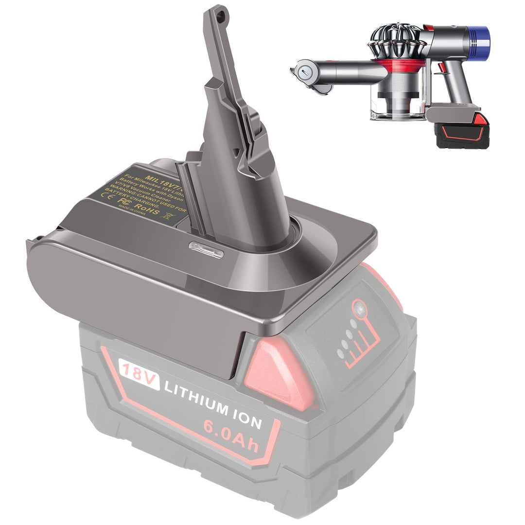 LabTEC Akku-Adapter für Dyson V7&V8, Umrüstung von Milwaukee 18V Akku auf Dyson 21.6V V7&V8 Series A