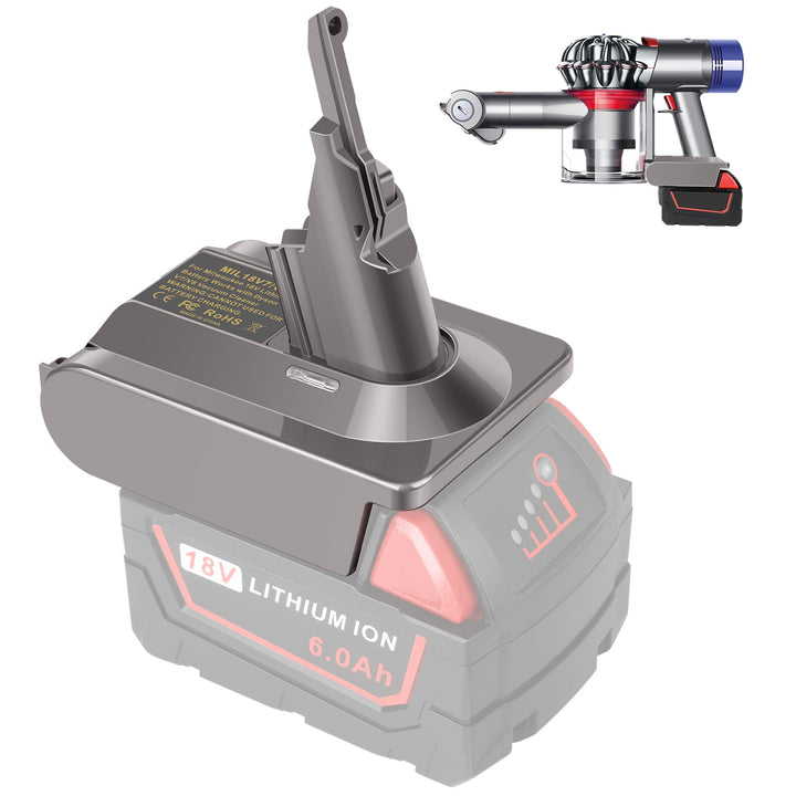 LabTEC Akku-Adapter für Dyson V7&V8, Umrüstung von Milwaukee 18V Akku auf Dyson 21.6V V7&V8 Series A