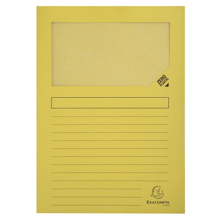 Exacompta 50109E Fenstermappen Packung, 100 Stück, mit Organisationsdruck aus Recycling-Karton 120 g