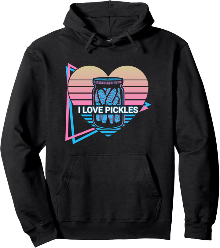 I Love Pickles I Love Pickles Gurke Retro Pullover Hoodie