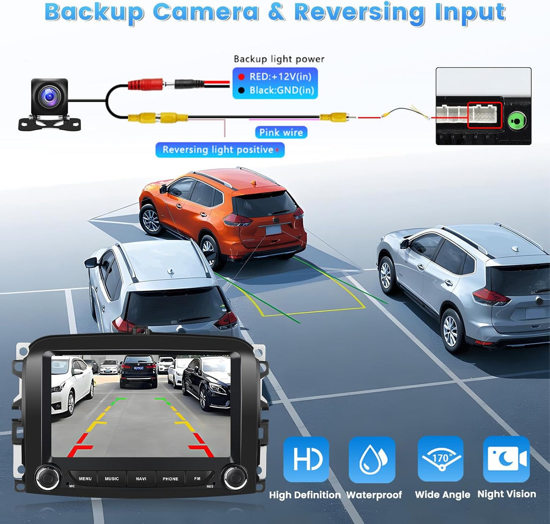 [2G+64G] Hikity Autoradio Navi Für FIAT 500L 2013-2019 Android 13 Wireless Carplay 7 Zoll Bildschirm