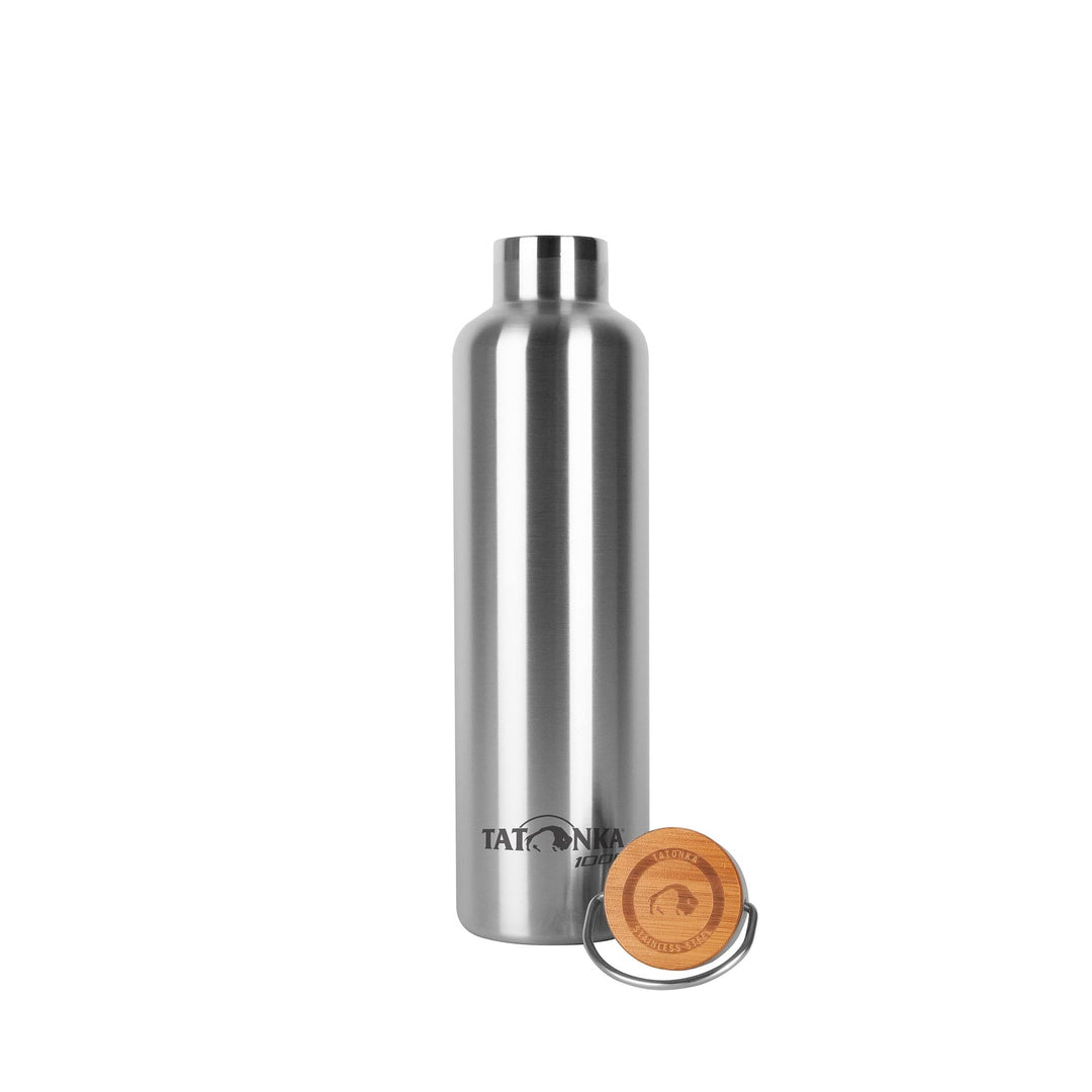 Tatonka Edelstahl Trinkflasche Hot + Cold Stuff Bamboo Lid (500ml / 750ml / 1000ml) - Unzerbrechlich