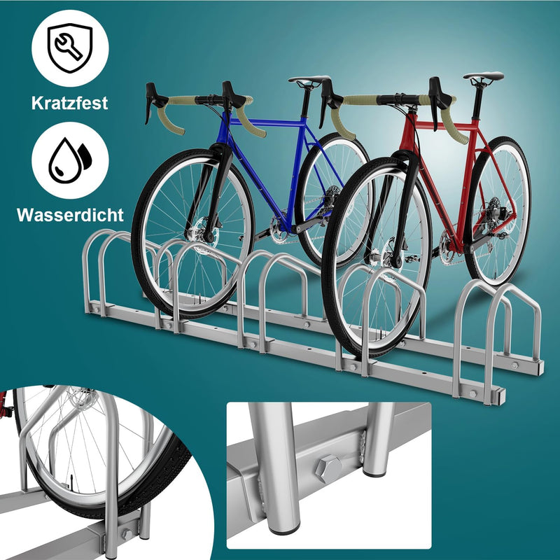 Ansobea Fahrradständer für 5 Fahrräder 35-55 mm Reifenbreite,Fahrradständer Boden,Fahrrad Ständer Ei