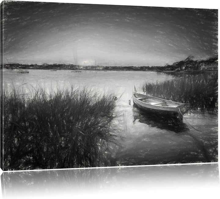 Pixxprint Segelschiffe an der Küste als Leinwandbild/Grösse: 100x70 cm/Wandbild/Kunstdruck/fertig be