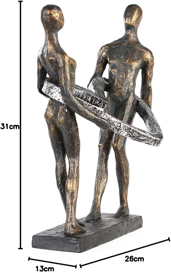 Casablanca - Deko Skulptur Figur Connected - aus Poly bronzefarbenes Paar H 31 cm Höhe 31 cm Bronzef