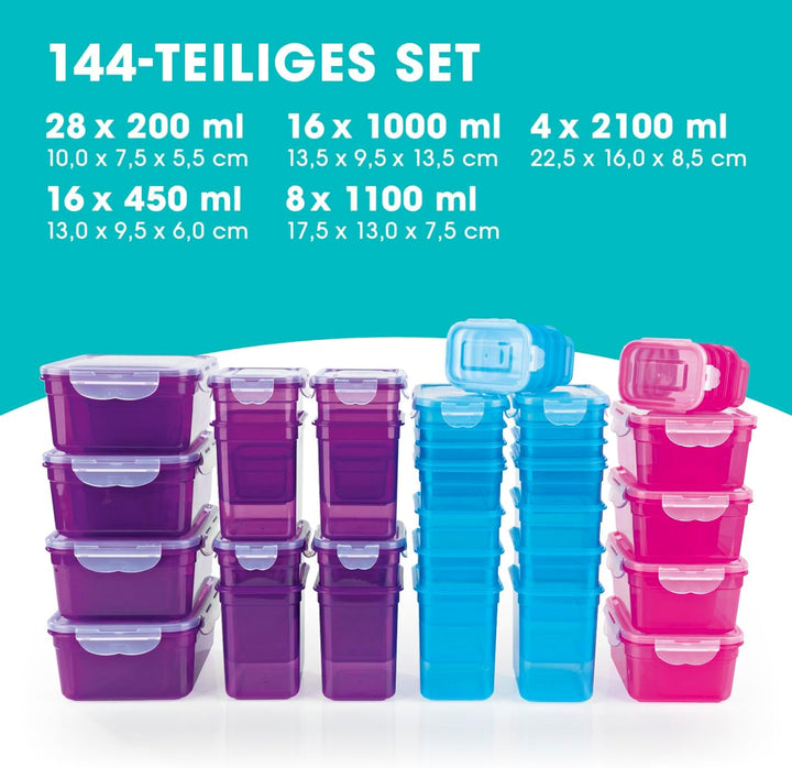 GOURMETmaxx Frischhaltedosen klick-it 72er Set | Spülmaschinen- Mikrowellen- Gefrierschrankgeeignet