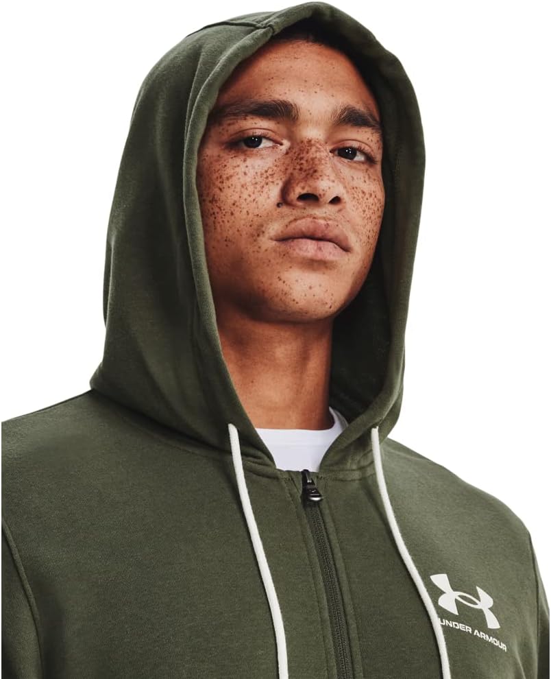 Under Armour Herren Rival Terry LC Full Zip XS (390) Marine Od Green / / Onyx White, XS (390) Marine