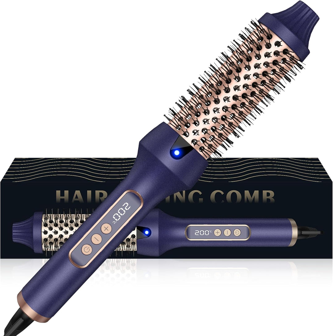 Thermal Brush, 3 en 1 Thermobürste Rundbürste, LED Hot Brush Rundbürste, Locken Bürste mit 120–200 ℃