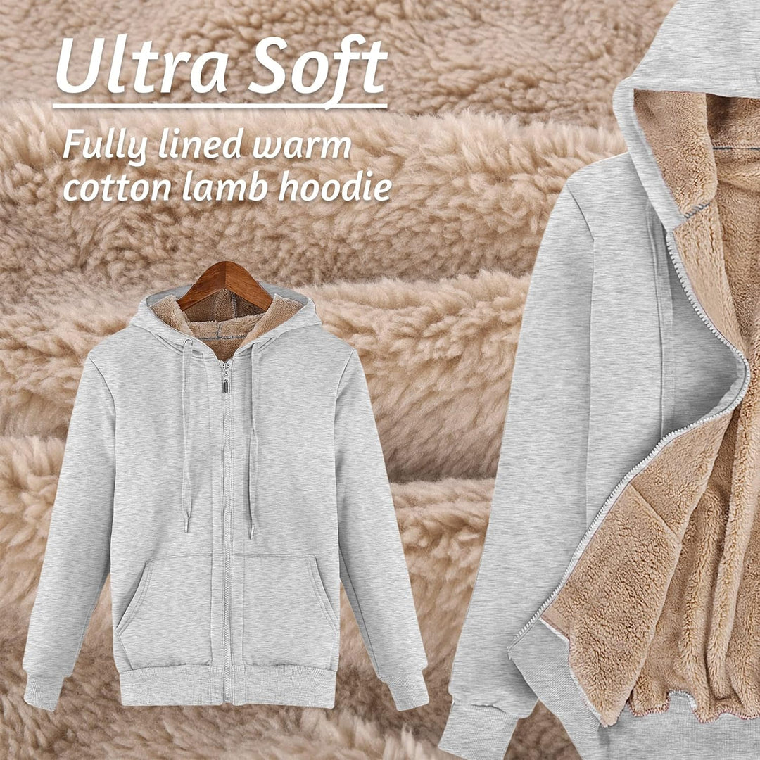 Niwicee Damen Kapuzenpullover mit Reissverschluss Winter Plus Fleecepullover Langarm Kapuzenjacke Sw