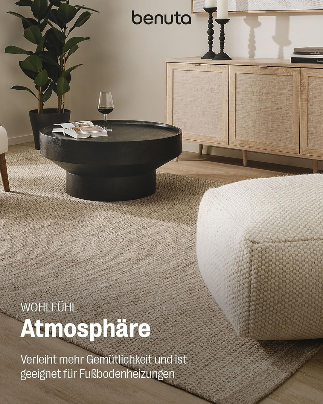 benuta Pure Wollteppich Rocco - Wolle - Rechteckig & im Style: Uni, Hygge & Cozy, Minimalistisch - P