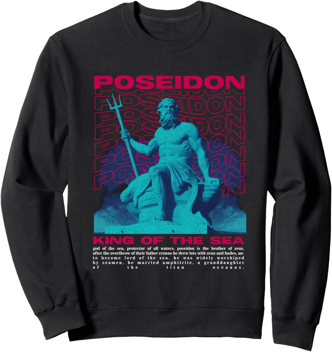 Poseidon King Of the Sea - Sad Aesthetic Edgy Streetwear Sweatshirt