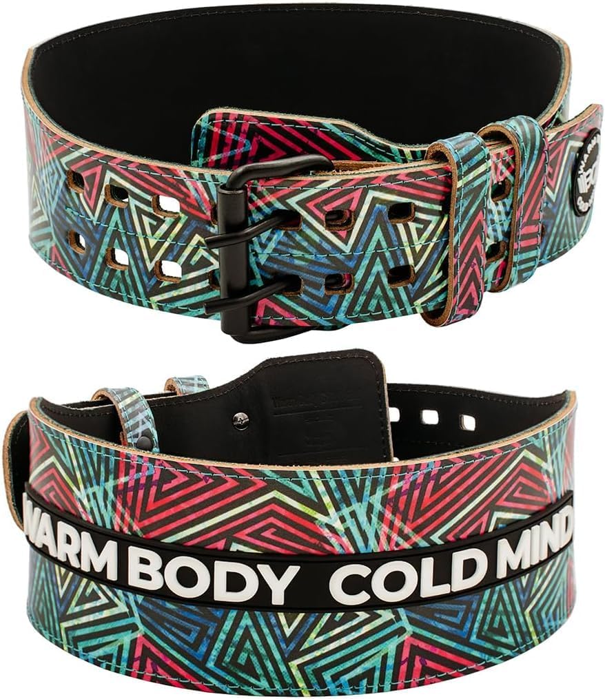 WARM BODY COLD MIND Premium Gewichthebergürtel aus Leder (10cm) für Krafttraining - Gym Gürtel für G